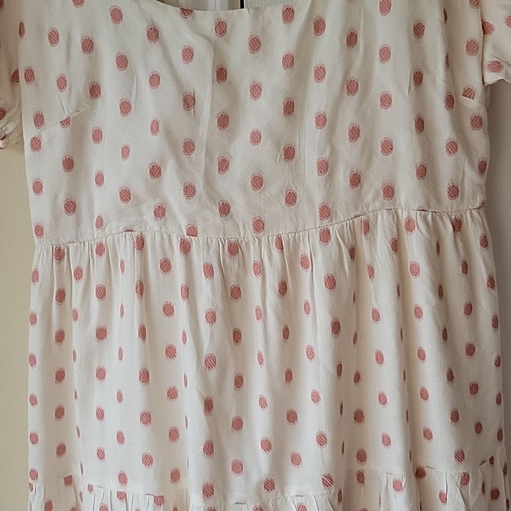 Jessica Simpson Mini Dress Size M Casual Mini Cream and Pink Open Back Tie Bow - Picture 6 of 8